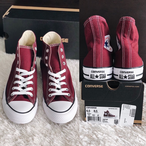 ✨New CONVERSE All Star High Top Sneakers Burgundy - Picture 6 of 8